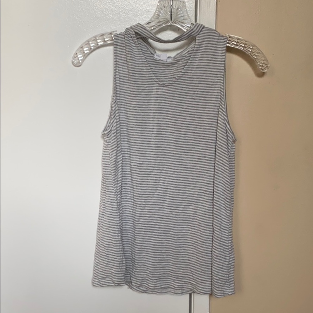 Sherman Girls Gray and White striped Dress Tank